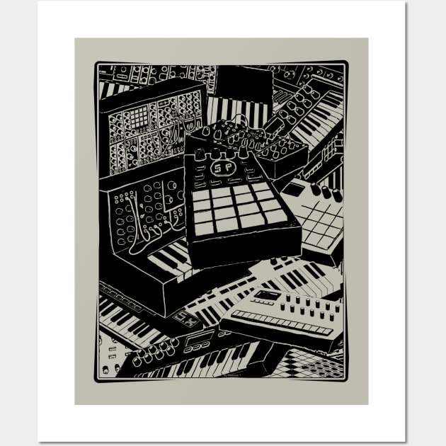 Synthesizer Art for Electronic Musician Wall Art by Mewzeek_T